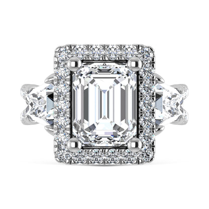 14K White Gold Lab Grown Diamond 6 Ct.Tw. Engagement Ring (Center Cushion)