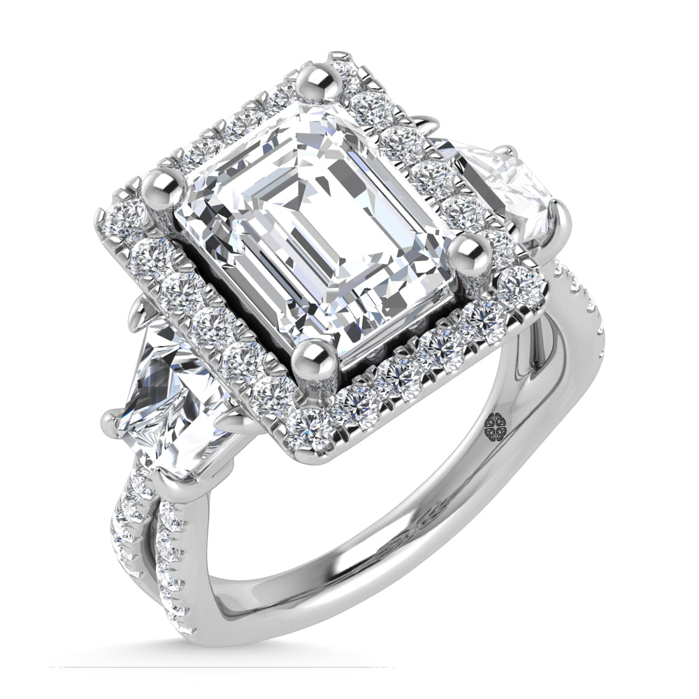 14K White Gold Lab Grown Diamond 6 Ct.Tw. Engagement Ring (Center Cushion)
