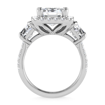 14K White Gold Lab Grown Diamond 6 Ct.Tw. Engagement Ring (Center Cushion)