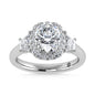 14K White Gold Lab Grown Diamond 3 Ct.Tw. Engagement Ring (Center Cushion)