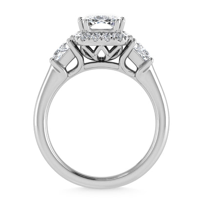 14K White Gold Lab Grown Diamond 3 Ct.Tw. Engagement Ring (Center Cushion)