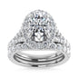 14K White Gold 4 7/8 Ct.Tw. Labgrown Diamond Bridal Ring (Center Oval)