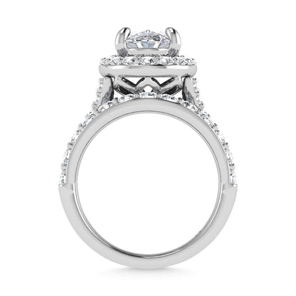 14K White Gold 4 7/8 Ct.Tw. Labgrown Diamond Bridal Ring (Center Oval)