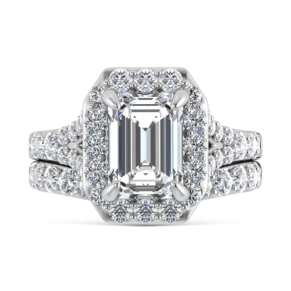 14K White Gold 4 7/8 Ct.Tw. Labgrown Diamond Bridal Ring (Center Radiant)