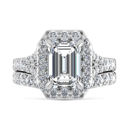 14K White Gold 4 7/8 Ct.Tw. Labgrown Diamond Bridal Ring (Center Radiant)