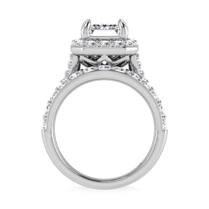 14K White Gold 4 7/8 Ct.Tw. Labgrown Diamond Bridal Ring (Center Radiant)