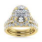 14K Yellow Gold 4 7/8 Ct.Tw. Labgrown Diamond Bridal Ring (Center Oval)
