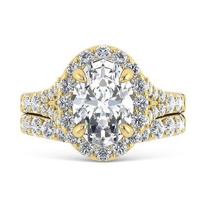 14K Yellow Gold 4 7/8 Ct.Tw. Labgrown Diamond Bridal Ring (Center Oval)