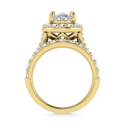 14K Yellow Gold 4 7/8 Ct.Tw. Labgrown Diamond Bridal Ring (Center Oval)