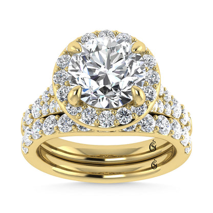 14K Yellow Gold 4 7/8 Ct.Tw. Labgrown Diamond Bridal Ring (Center Round)