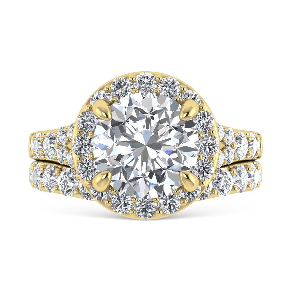 14K Yellow Gold 4 7/8 Ct.Tw. Labgrown Diamond Bridal Ring (Center Round)