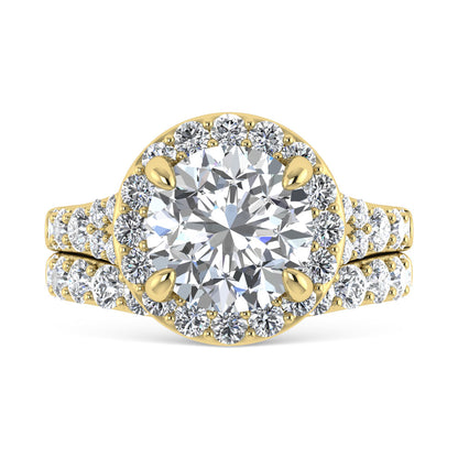 14K Yellow Gold 4 7/8 Ct.Tw. Labgrown Diamond Bridal Ring (Center Round)