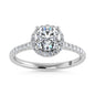 10K White Gold 1 1/4 Ct.Tw. Labgrown Diamond Halo Engagement Ring ( Center 1 CT)