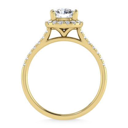 10K Yellow Gold 1 1/4 Ct.Tw. Labgrown Diamond Halo Engagement Ring ( Center 1 CT)