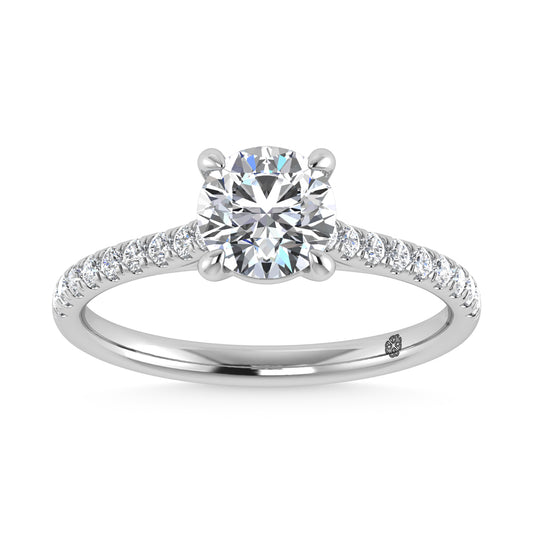 10K White Gold 1 1/4 Ct.Tw. Labgrown Diamond Halo Engagement Ring ( Center 1 CT)