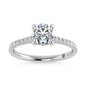 10K White Gold 1 1/4 Ct.Tw. Labgrown Diamond Halo Engagement Ring ( Center 1 CT)