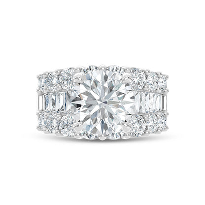 14K White Gold Lab Grown Diamond 8 3/4 Ct.Tw. Engagement Ring (Round 5ct Center)