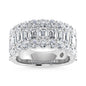 14K White Gold 5 Ct.Tw. Labgrown Diamond Round and Emerald Cut Fashion Band