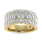 14K Yellow Gold 3 Ct.Tw. Labgrown Diamond Round and Emerald Cut Fashion Band