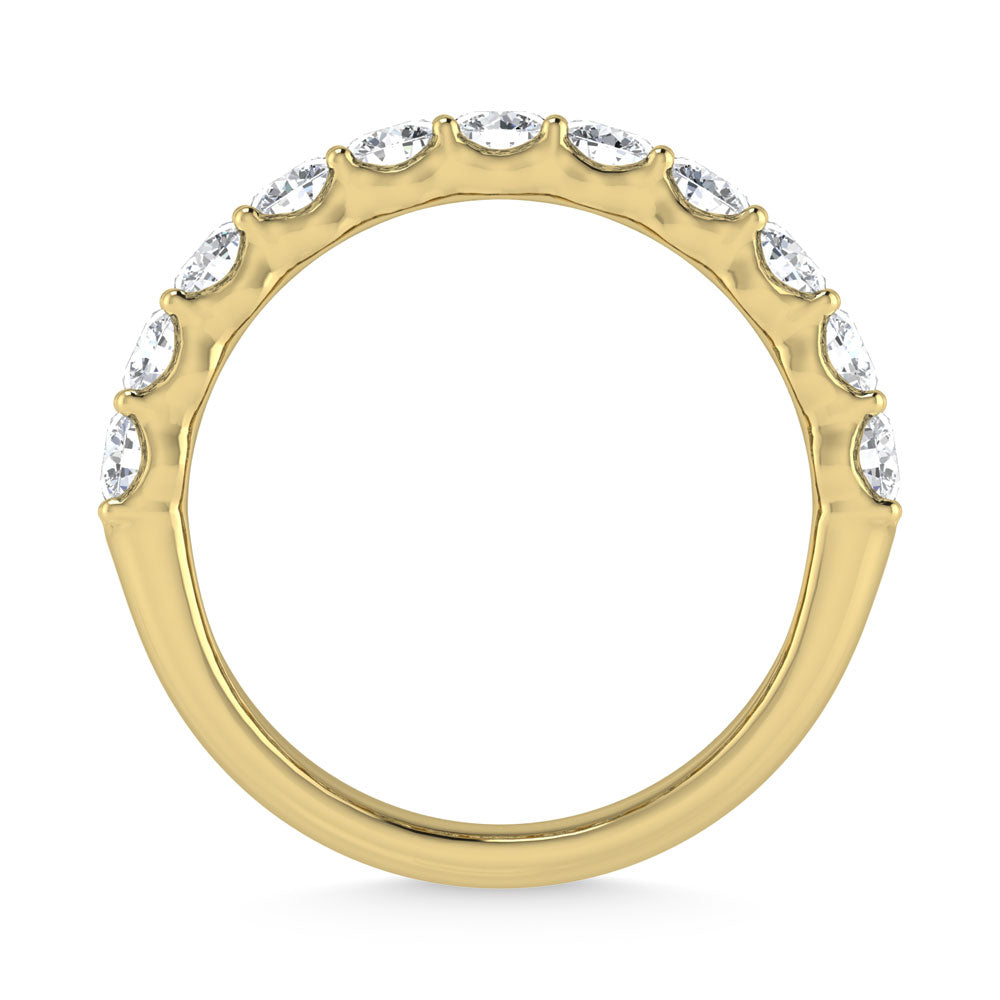 14K Yellow Gold 3 Ct.Tw. Labgrown Diamond Round and Emerald Cut Fashion Band