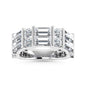 14K White Gold 2 Ct.Tw. Labgrown Diamond Round and Baguette Cut Fashion Band