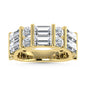 14K Yellow Gold 2 Ct.Tw. Labgrown Diamond Round and Baguette Cut Fashion Band