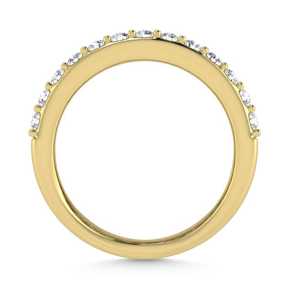 14K Yellow Gold 2 Ct.Tw. Labgrown Diamond Round and Baguette Cut Fashion Band