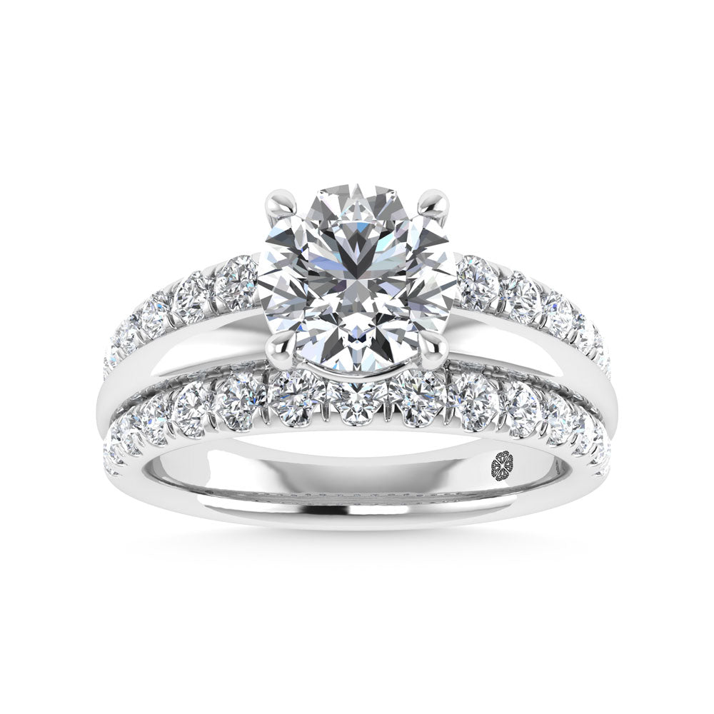 14K White Gold 3 Ct.Tw. Labgrown Diamond Round Shape Engagement Ring