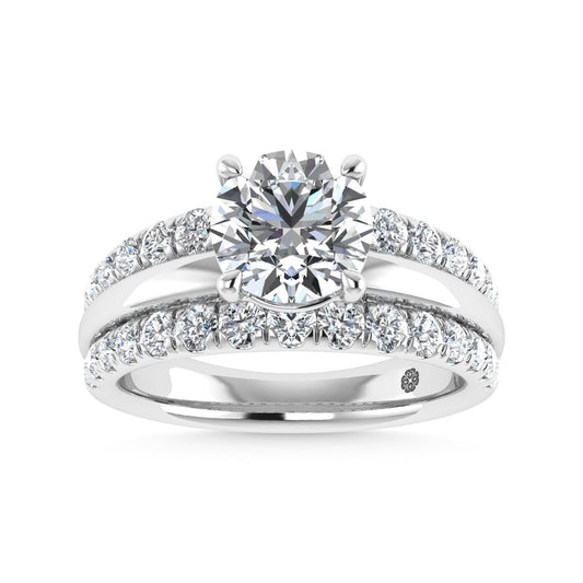 14K White Gold 3 Ct.Tw. Labgrown Diamond Round Shape Engagement Ring