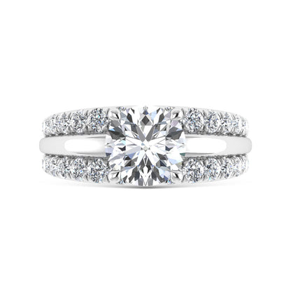14K White Gold 3 Ct.Tw. Labgrown Diamond Round Shape Engagement Ring