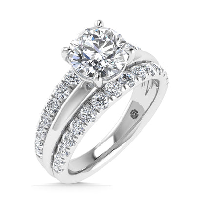 14K White Gold 3 Ct.Tw. Labgrown Diamond Round Shape Engagement Ring