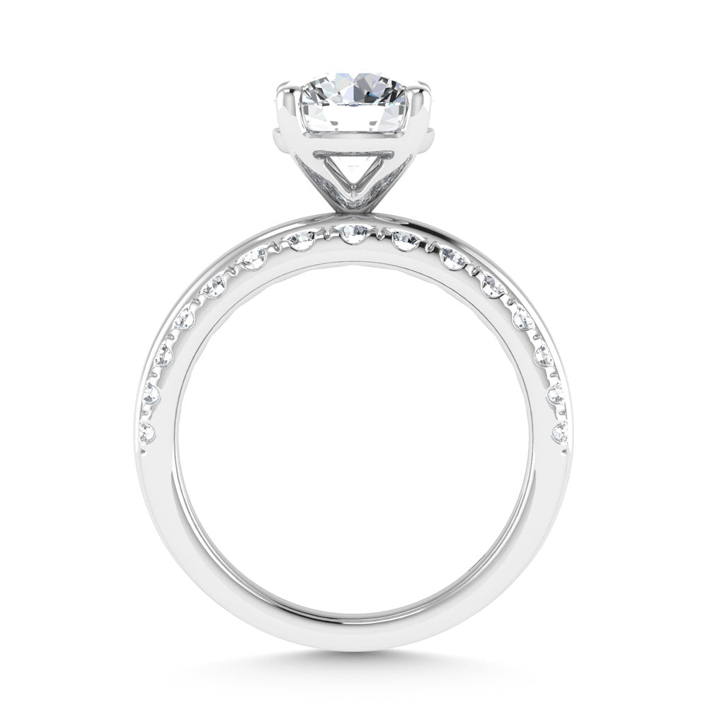 14K White Gold 3 Ct.Tw. Labgrown Diamond Round Shape Engagement Ring