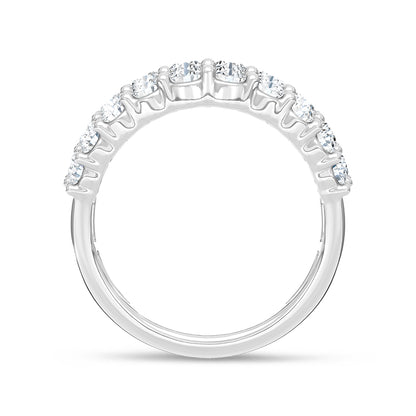 14K White Gold Lab Grown Diamond 4 Ct.Tw. Round and Baguette Fashion Ring