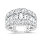 14K White Gold Lab Grown Diamond 4 Ct.Tw. Round and Baguette Fashion Ring