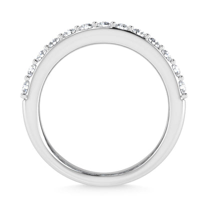 14K White Gold 3 Ct.Tw. Labgrown Diamond Round and Baguette Cut Fashion Band