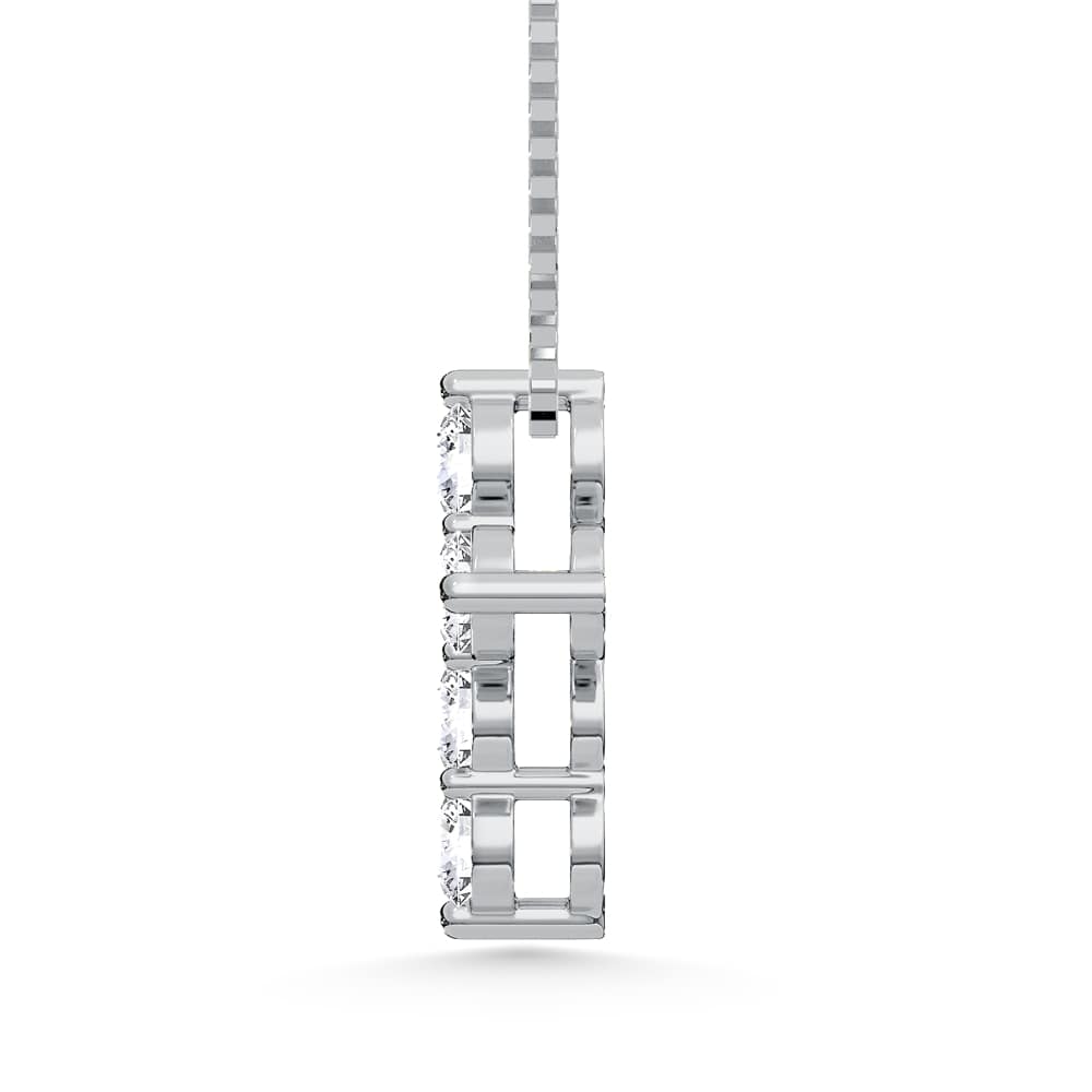 10K White Gold 1/2 Ct.Tw. Labgrown Diamond Cross Pendant