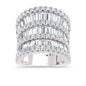 14K White Gold Lab Grown Diamond Round and Tapper 5 Ct.Tw. Fashion Ring