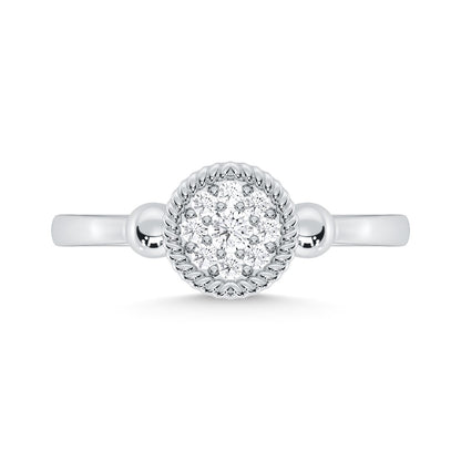 10K White Gold Lab Grown Diamond 1/6 Ct.Tw. Fashion Ring