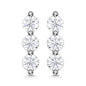 10K White Gold Lab Grown Diamond 1/6 Ct.Tw. Three Stone Earrings