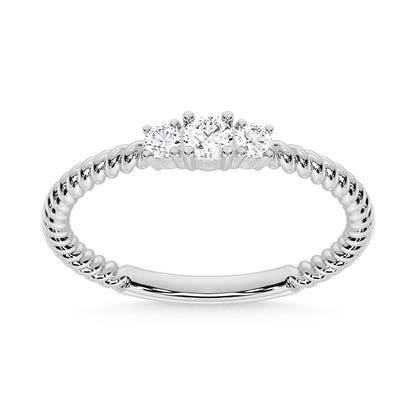 10K White Gold Lab Grown Diamond 1/6 Ct.Tw. Fashion Ring