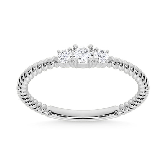 10K White Gold Lab Grown Diamond 1/6 Ct.Tw. Fashion Ring