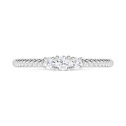 10K White Gold Lab Grown Diamond 1/6 Ct.Tw. Fashion Ring