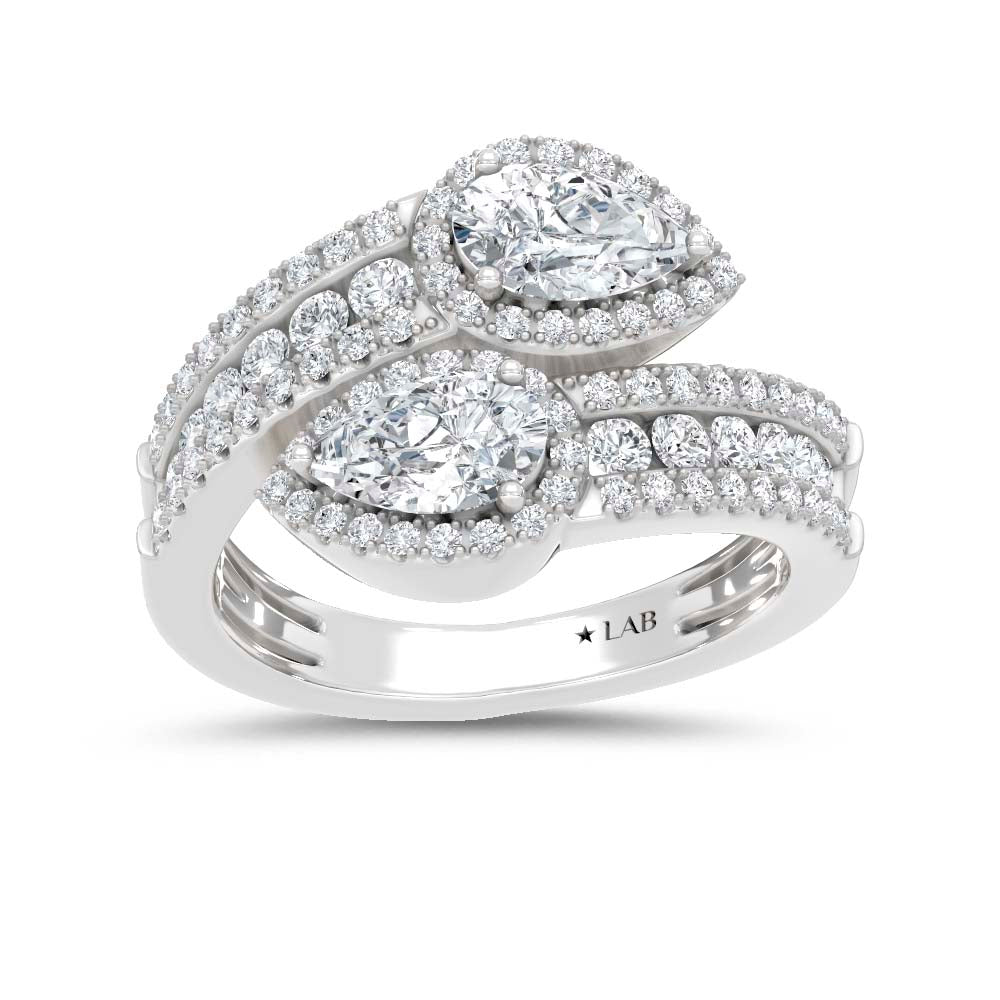 14K White Gold Lab Grown Diamond 2 1/3 Ct.Tw. Fashion Ring