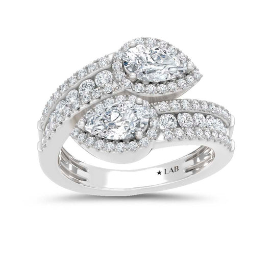 14K White Gold Lab Grown Diamond 2 1/3 Ct.Tw. Fashion Ring