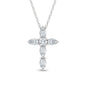 14K White Gold Lab Grown Diamond  1 Ct.Tw. Cross Pendant