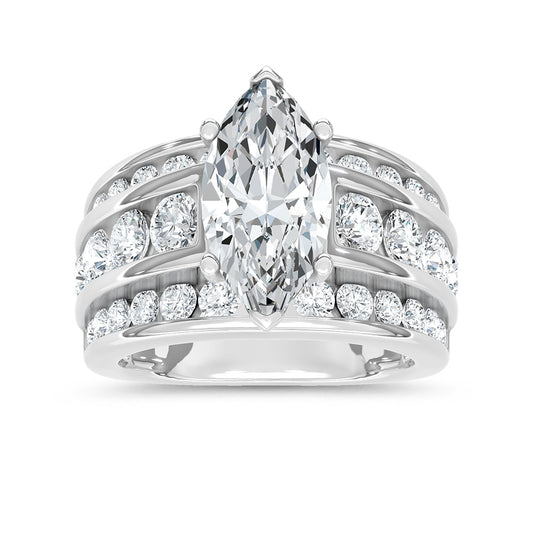 14K White Gold Lab Grown Diamond 5 1/2 Ct.Tw. Engagement Ring (Marquise Canter)