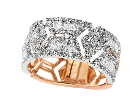 EFFY 18K WHITE/ROSE GOLD  RING