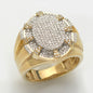 10KY 0.75CTW DIAMOND OVAL CLUSTER 3-D MENS RING