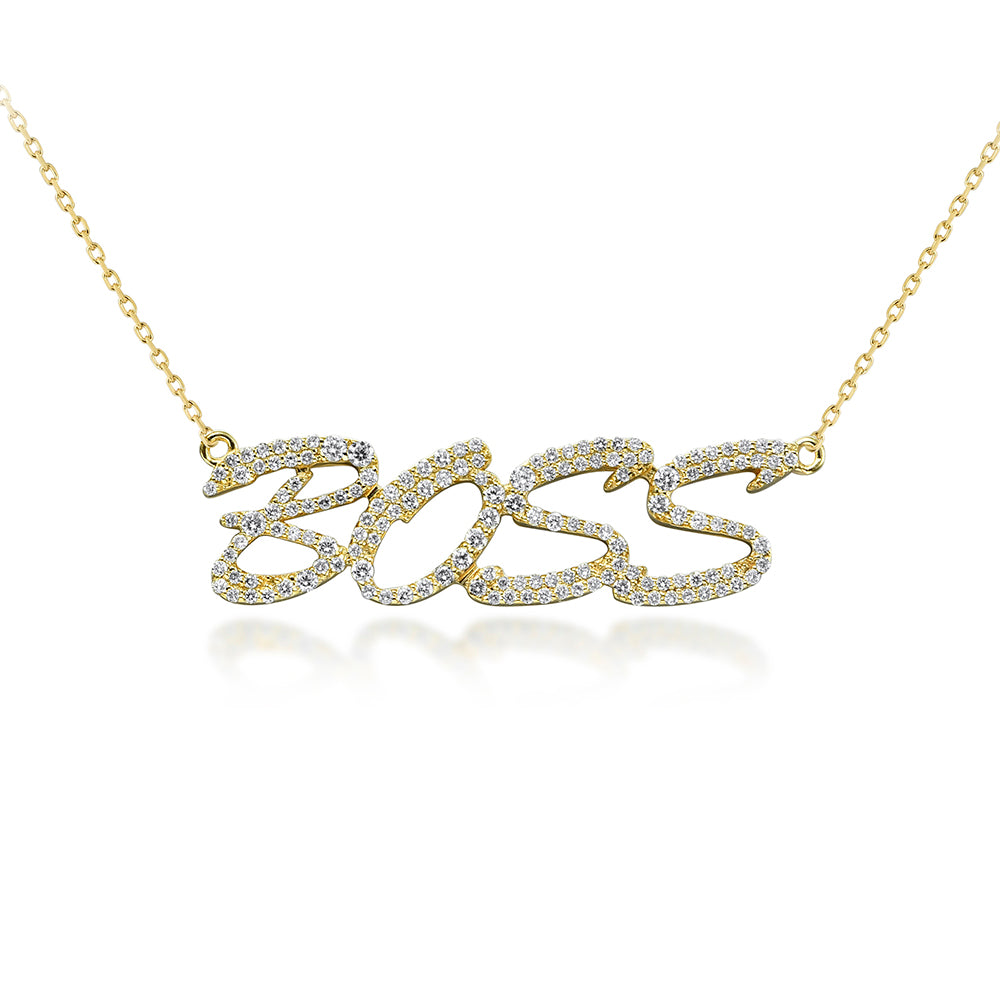 10KY 0.85CTW DIAMOND NECKLACE NAME PIECE