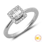 14KW 0.30CTW BAGUETTE DIAMOND BRIDAL RING WITH SQU